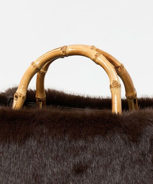 green label relaxing / グリーンレーベル リラクシング ショルダーバッグ | 2WAY バンブーハンドル フェイクファー トートバッグ | 詳細24