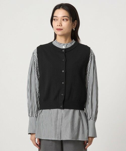 green label relaxing / グリーンレーベル リラクシング シャツ・ブラウス | ニットベスト×フリルネック ブラウス | 詳細7