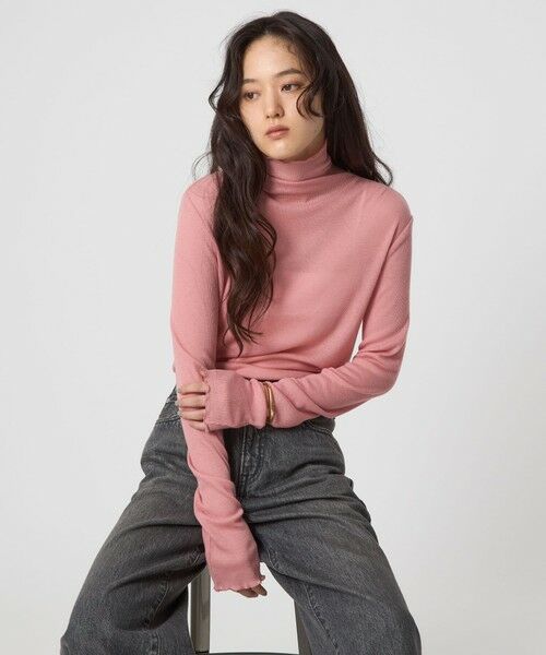 green label relaxing/グリーンレーベル リラクシング テレコ タートルネック プルオーバー LT. PINK FREE green label relaxing/グリーンレーベル リラクシング テレコ タートルネック プルオーバー LT. PINK FREE