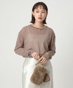 green label relaxing / グリーンレーベル リラクシング カットソー | シアー マルチボーダー ロングスリーブ Tシャツ
