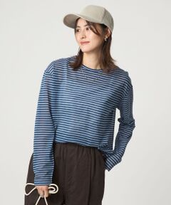 green label relaxing / グリーンレーベル リラクシング カットソー | シアー マルチボーダー ロングスリーブ Tシャツ