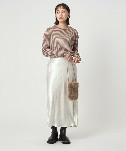 green label relaxing / グリーンレーベル リラクシング カットソー | シアー マルチボーダー ロングスリーブ Tシャツ | 詳細3