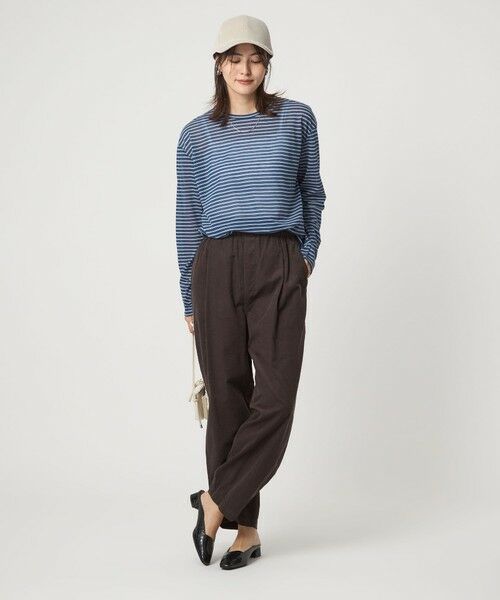 green label relaxing / グリーンレーベル リラクシング カットソー | シアー マルチボーダー ロングスリーブ Tシャツ | 詳細13