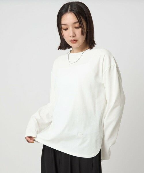 green label relaxing/グリーンレーベル リラクシング 【WEB限定】<at ease>ロングスリーブ カットソー UVカット OFF WHITE FREE green label relaxing/グリーンレーベル リラクシング 【WEB限定】<at ease>ロングスリーブ カットソー UVカット OFF WHITE FREE