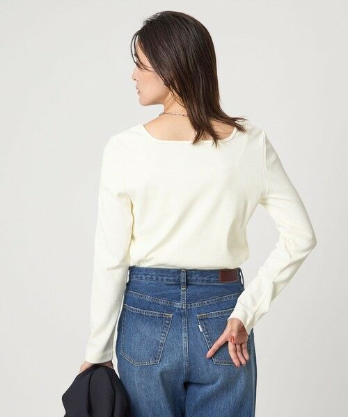 green label relaxing / グリーンレーベル リラクシング カットソー | デコルテ フライス ロングスリーブ プルオーバー | 詳細4