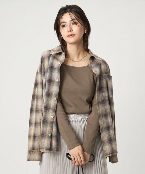 green label relaxing / グリーンレーベル リラクシング カットソー | デコルテ フライス ロングスリーブ プルオーバー | 詳細14