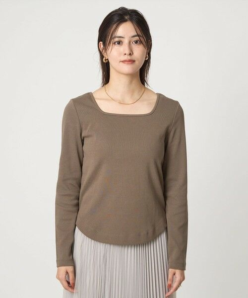 green label relaxing / グリーンレーベル リラクシング カットソー | デコルテ フライス ロングスリーブ プルオーバー | 詳細18