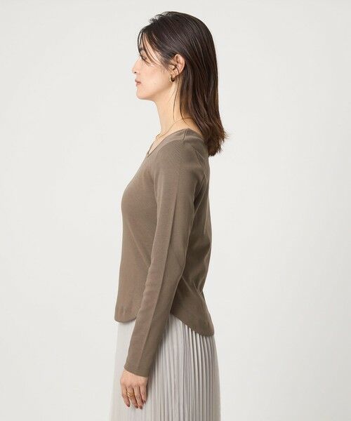 green label relaxing / グリーンレーベル リラクシング カットソー | デコルテ フライス ロングスリーブ プルオーバー | 詳細19