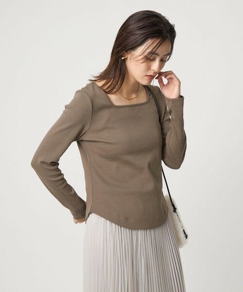 green label relaxing / グリーンレーベル リラクシング カットソー | デコルテ フライス ロングスリーブ プルオーバー | 詳細16
