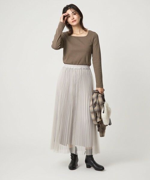 green label relaxing / グリーンレーベル リラクシング カットソー | デコルテ フライス ロングスリーブ プルオーバー | 詳細17