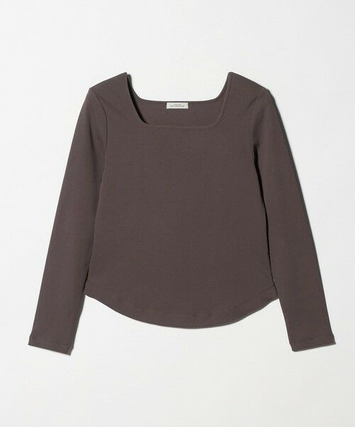 green label relaxing / グリーンレーベル リラクシング カットソー | デコルテ フライス ロングスリーブ プルオーバー（DK.BROWN）