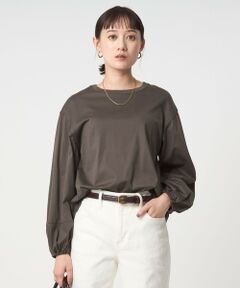 green label relaxing / グリーンレーベル リラクシング カットソー | パフギャザー ロングスリーブ プルオーバー カットソー