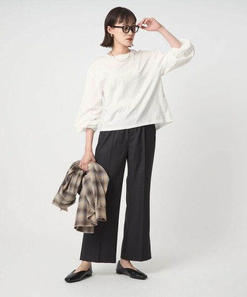 green label relaxing / グリーンレーベル リラクシング カットソー | パフギャザー ロングスリーブ プルオーバー カットソー | 詳細2