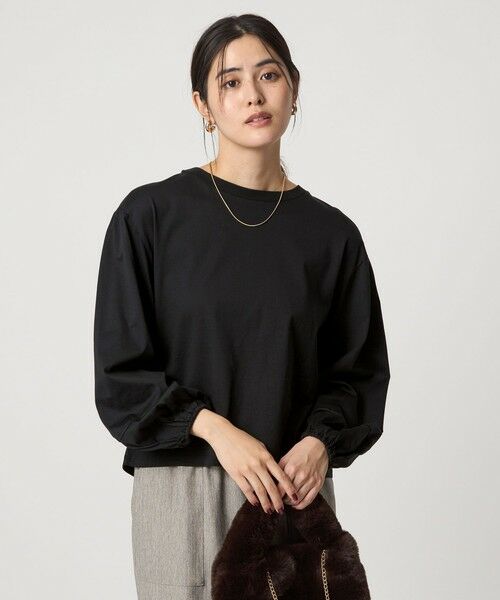 green label relaxing / グリーンレーベル リラクシング カットソー | パフギャザー ロングスリーブ プルオーバー カットソー | 詳細8