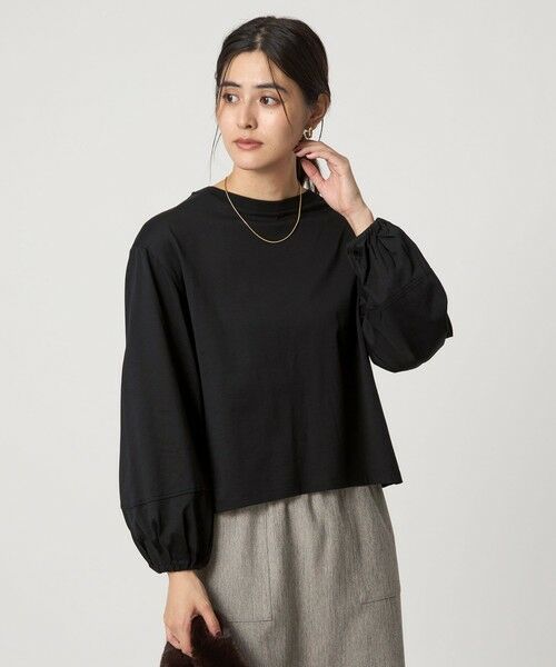 green label relaxing / グリーンレーベル リラクシング カットソー | パフギャザー ロングスリーブ プルオーバー カットソー | 詳細9