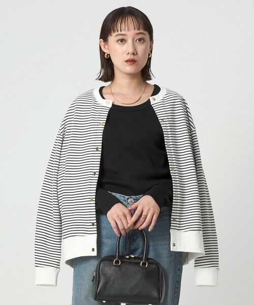 green label relaxing / グリーンレーベル リラクシング カットソー | フライス Uネック Tシャツ(BLACK)