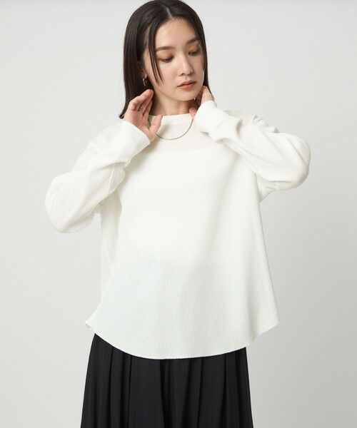 green label relaxing / グリーンレーベル リラクシング カットソー | 【WEB限定】＜at ease＞ワッフル ロングスリーブ カットソー | 詳細1