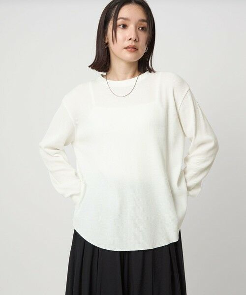 green label relaxing / グリーンレーベル リラクシング カットソー | 【WEB限定】＜at ease＞ワッフル ロングスリーブ カットソー | 詳細2