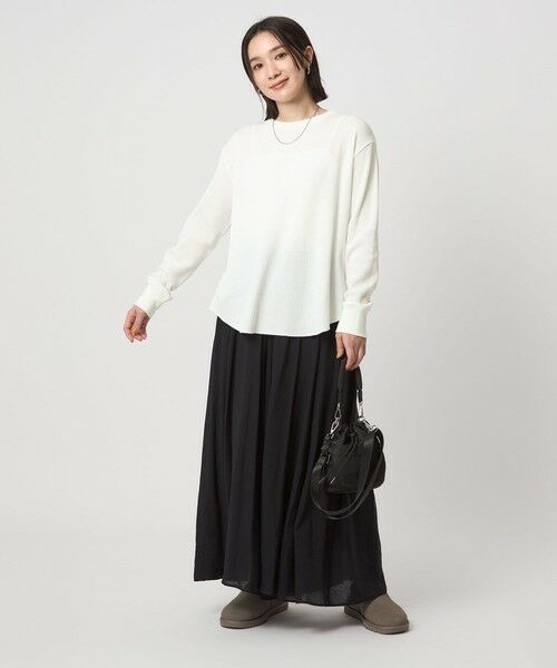 green label relaxing / グリーンレーベル リラクシング カットソー | 【WEB限定】＜at ease＞ワッフル ロングスリーブ カットソー | 詳細3