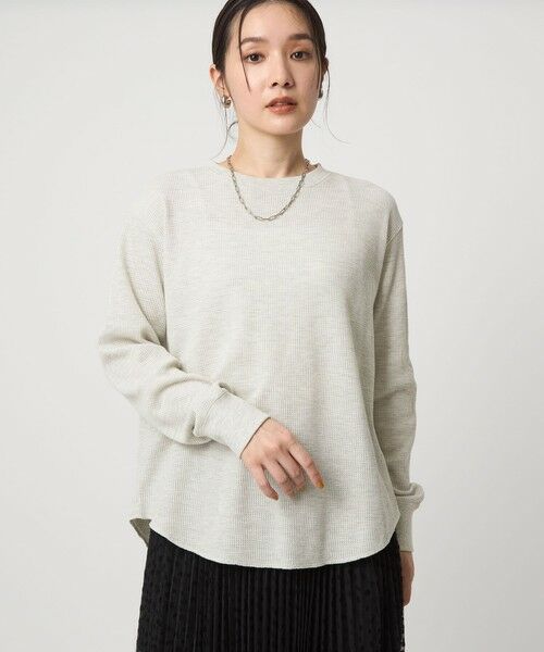 green label relaxing / グリーンレーベル リラクシング カットソー | 【WEB限定】＜at ease＞ワッフル ロングスリーブ カットソー | 詳細6