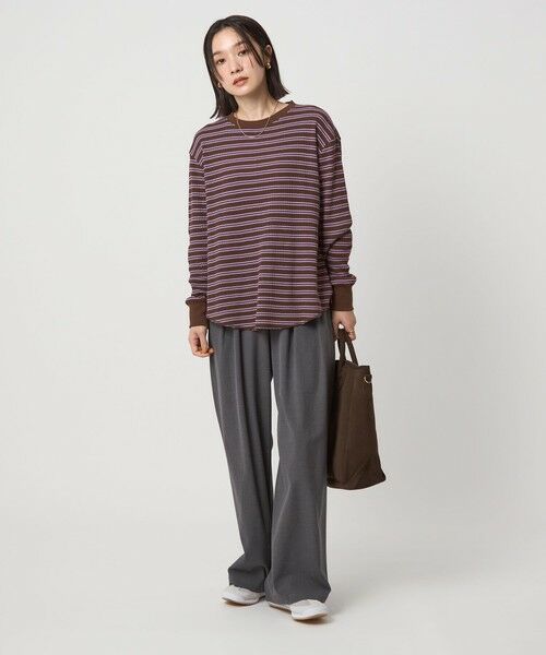 green label relaxing / グリーンレーベル リラクシング カットソー | 【WEB限定】＜at ease＞ワッフル ロングスリーブ カットソー | 詳細30