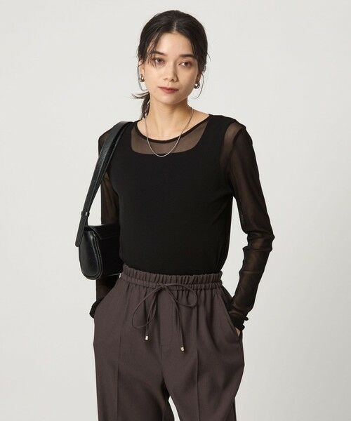 green label relaxing / グリーンレーベル リラクシング カットソー | チュール クルーネック プルオーバー | 詳細13