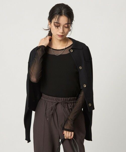 green label relaxing / グリーンレーベル リラクシング カットソー | チュール クルーネック プルオーバー | 詳細9