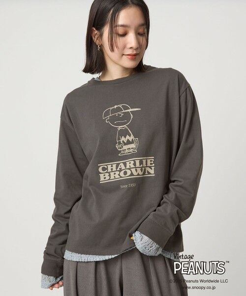 green label relaxing / グリーンレーベル リラクシング カットソー | ＜at ease＞PEANUTS ロングスリーブ カットソー | 詳細13