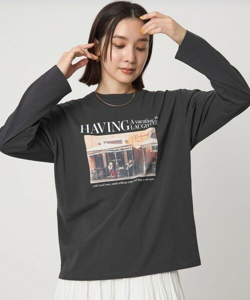 green label relaxing / グリーンレーベル リラクシング カットソー | 【WEB限定】＜at ease＞フォト ロングスリーブ Tシャツ | 詳細1
