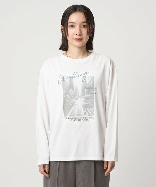 green label relaxing / グリーンレーベル リラクシング カットソー | 【WEB限定】＜at ease＞フォト ロングスリーブ Tシャツ | 詳細17