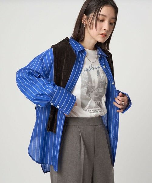 green label relaxing / グリーンレーベル リラクシング カットソー | 【WEB限定】＜at ease＞フォト ロングスリーブ Tシャツ | 詳細13