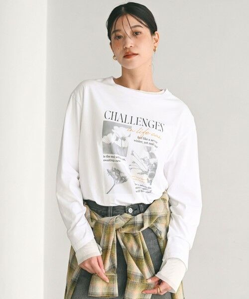 green label relaxing / グリーンレーベル リラクシング カットソー | 【WEB限定】＜at ease＞フォト ロングスリーブ Tシャツ | 詳細20