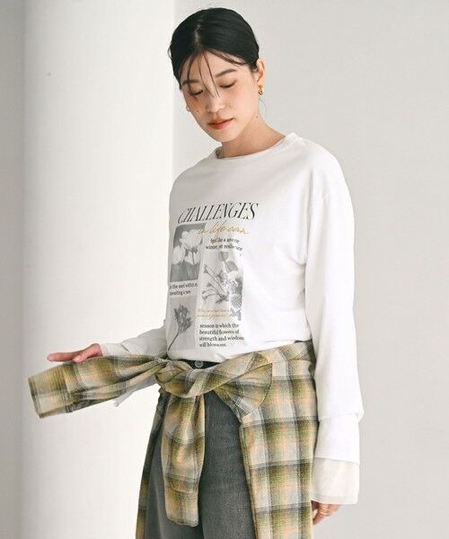 green label relaxing / グリーンレーベル リラクシング カットソー | 【WEB限定】＜at ease＞フォト ロングスリーブ Tシャツ | 詳細21
