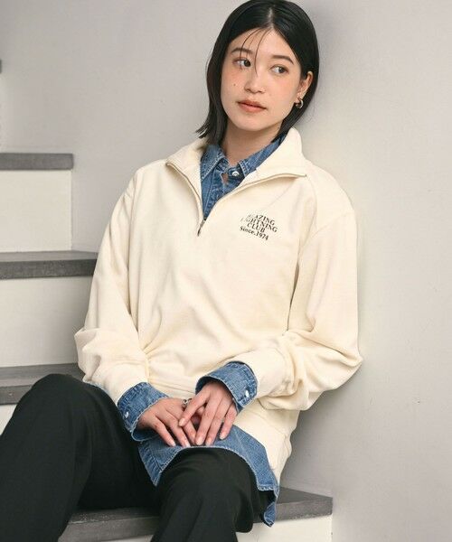 green label relaxing / グリーンレーベル リラクシング カットソー | 【WEB限定】＜at ease＞ベロア ハーフジップ プルオーバー | 詳細2