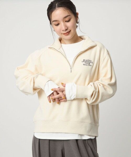 green label relaxing / グリーンレーベル リラクシング カットソー | 【WEB限定】＜at ease＞ベロア ハーフジップ プルオーバー | 詳細7