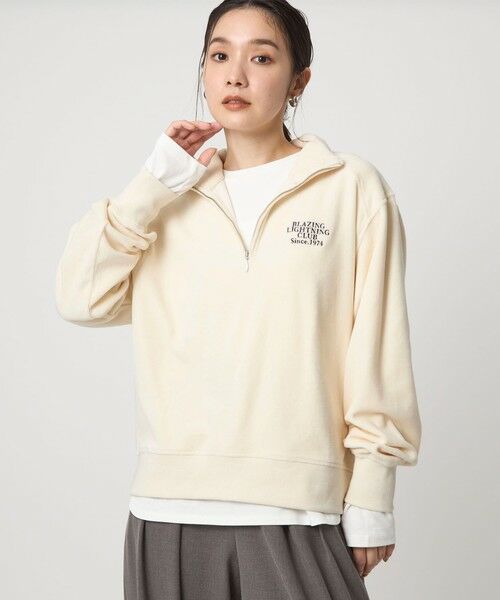 green label relaxing / グリーンレーベル リラクシング カットソー | 【WEB限定】＜at ease＞ベロア ハーフジップ プルオーバー | 詳細8