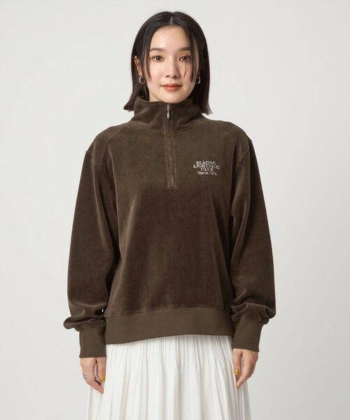 green label relaxing / グリーンレーベル リラクシング カットソー | 【WEB限定】＜at ease＞ベロア ハーフジップ プルオーバー | 詳細20