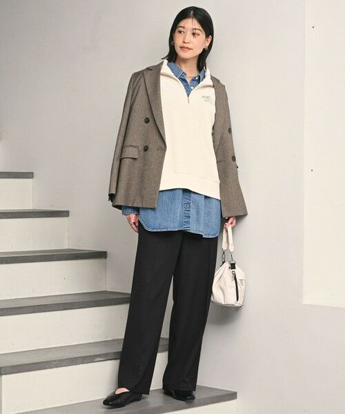 green label relaxing / グリーンレーベル リラクシング その他パンツ | 【WEB限定】＜at ease＞オルマイ ワイド パンツ マシンウォッシャブル ストレッチ 帯電防止 | 詳細4