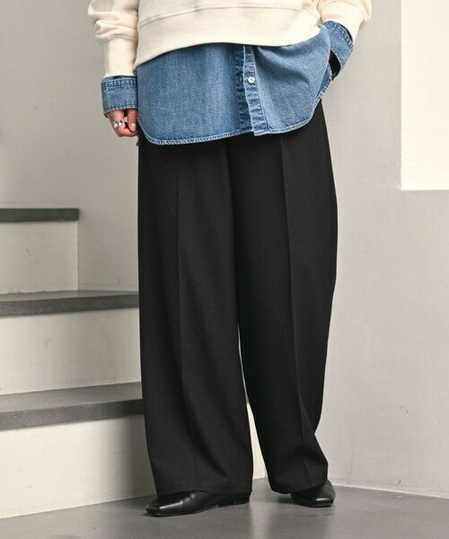 green label relaxing / グリーンレーベル リラクシング その他パンツ | 【WEB限定】＜at ease＞オルマイ ワイド パンツ マシンウォッシャブル ストレッチ 帯電防止 | 詳細2