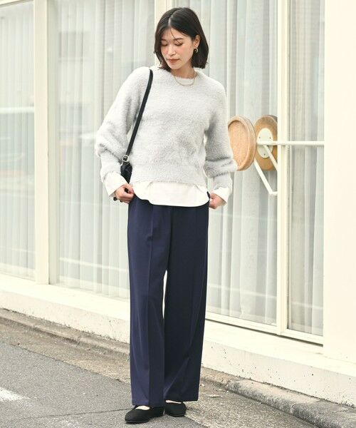 green label relaxing / グリーンレーベル リラクシング その他パンツ | 【WEB限定】＜at ease＞オルマイ ワイド パンツ マシンウォッシャブル ストレッチ 帯電防止 | 詳細30