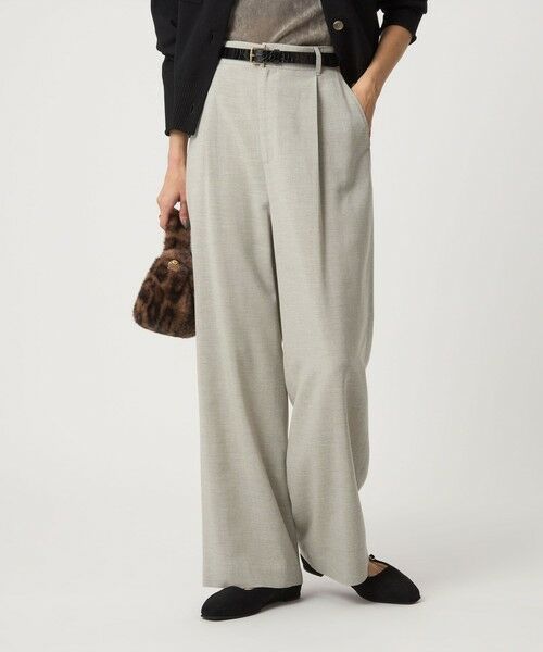 green label relaxing/グリーンレーベル リラクシング ［size SHORT/TALLあり］パウダリー ワイド パンツ LT. GRAY S(36)