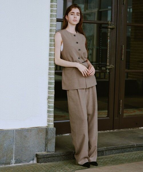 green label relaxing / グリーンレーベル リラクシング その他パンツ | ［size SHORT/TALLあり］パウダリー ワイド パンツ | 詳細7