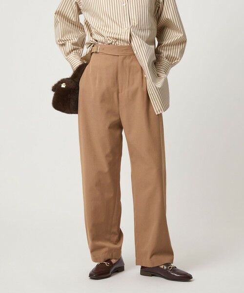 green label relaxing/グリーンレーベル リラクシング ベルテッド フォルム パンツ MD. BROWN S(36) green label relaxing/グリーンレーベル リラクシング ベルテッド フォルム パンツ MD. BROWN S(36)