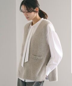 green label relaxing / グリーンレーベル リラクシング ベスト | ヘアリー ニット ベスト