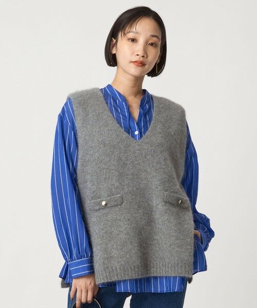 green label relaxing / グリーンレーベル リラクシング ベスト | ヘアリー ニット ベスト | 詳細13