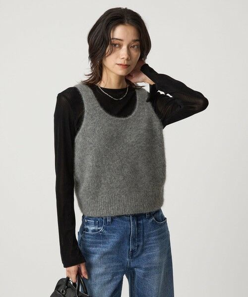 green label relaxing/グリーンレーベル リラクシング ヘアリー ニット キャミソール MD. GRAY FREE green label relaxing/グリーンレーベル リラクシング ヘアリー ニット キャミソール MD. GRAY FREE