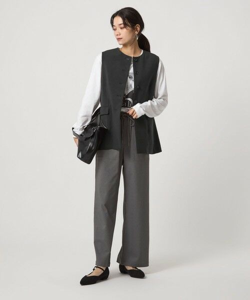 green label relaxing / グリーンレーベル リラクシング ベスト | パウダリー ノーカラー ジレ | 詳細3