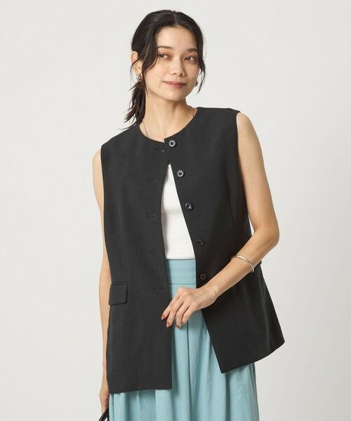 green label relaxing / グリーンレーベル リラクシング ベスト | パウダリー ノーカラー ジレ | 詳細5