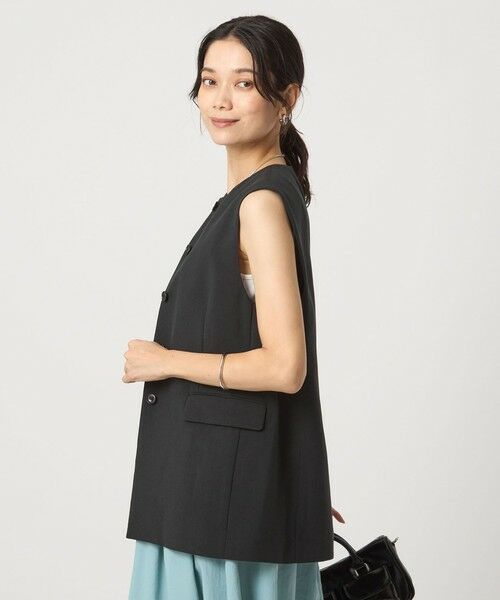 green label relaxing / グリーンレーベル リラクシング ベスト | パウダリー ノーカラー ジレ | 詳細6