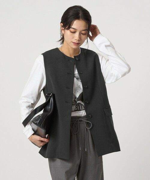 green label relaxing / グリーンレーベル リラクシング ベスト | パウダリー ノーカラー ジレ | 詳細2